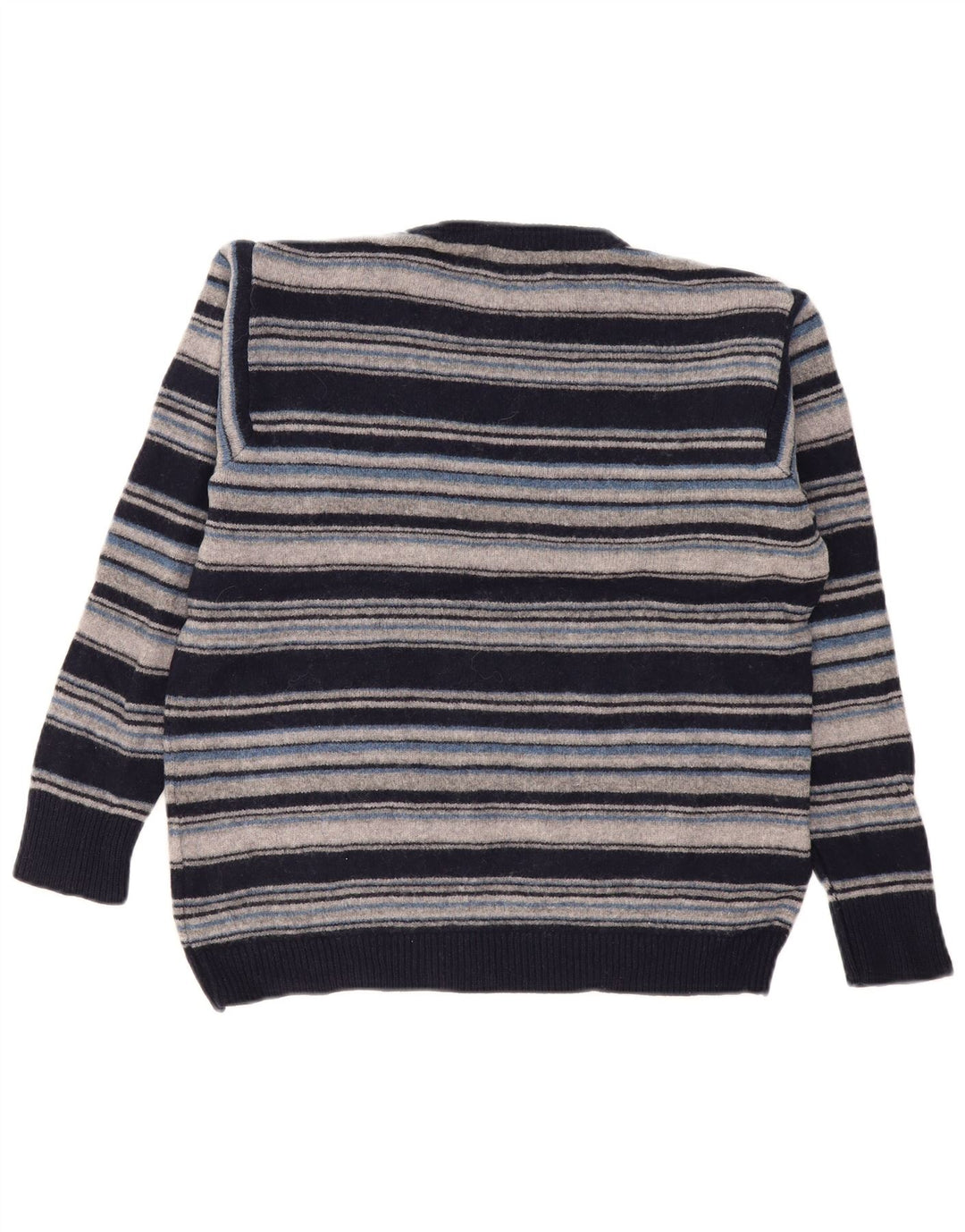 Maglione maglione girocollo da uomo Marks & Spencer a righe blu navy medie