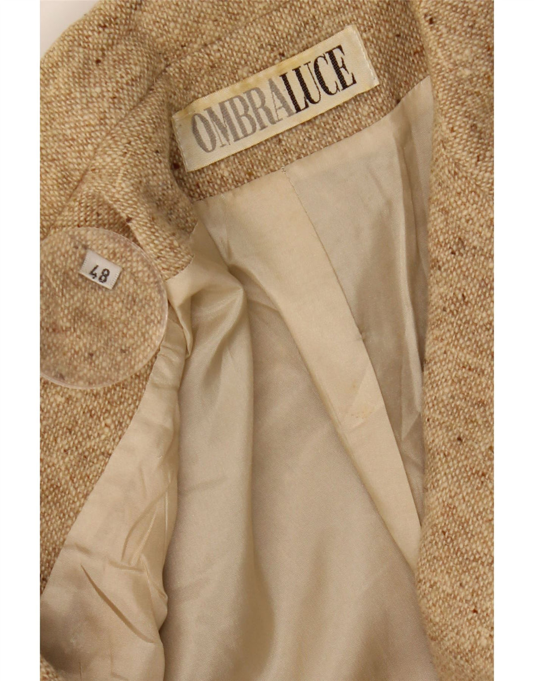 Giacca blazer a 3 bottoni da donna Ombraluce IT 48 XL Beige screziato