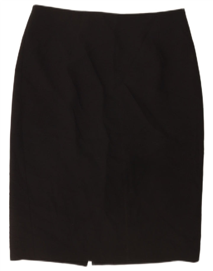 Gonna a tubino da donna Marks & Spencer UK 14 grande W32 poliestere nero