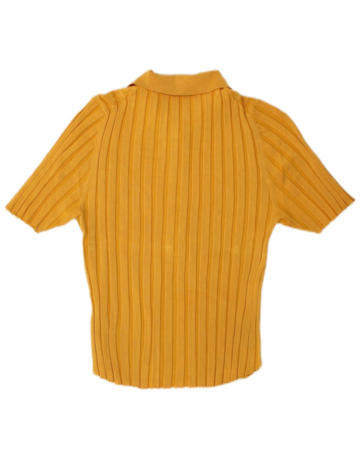 Polo da donna Zara UK 14 grande in viscosa gialla