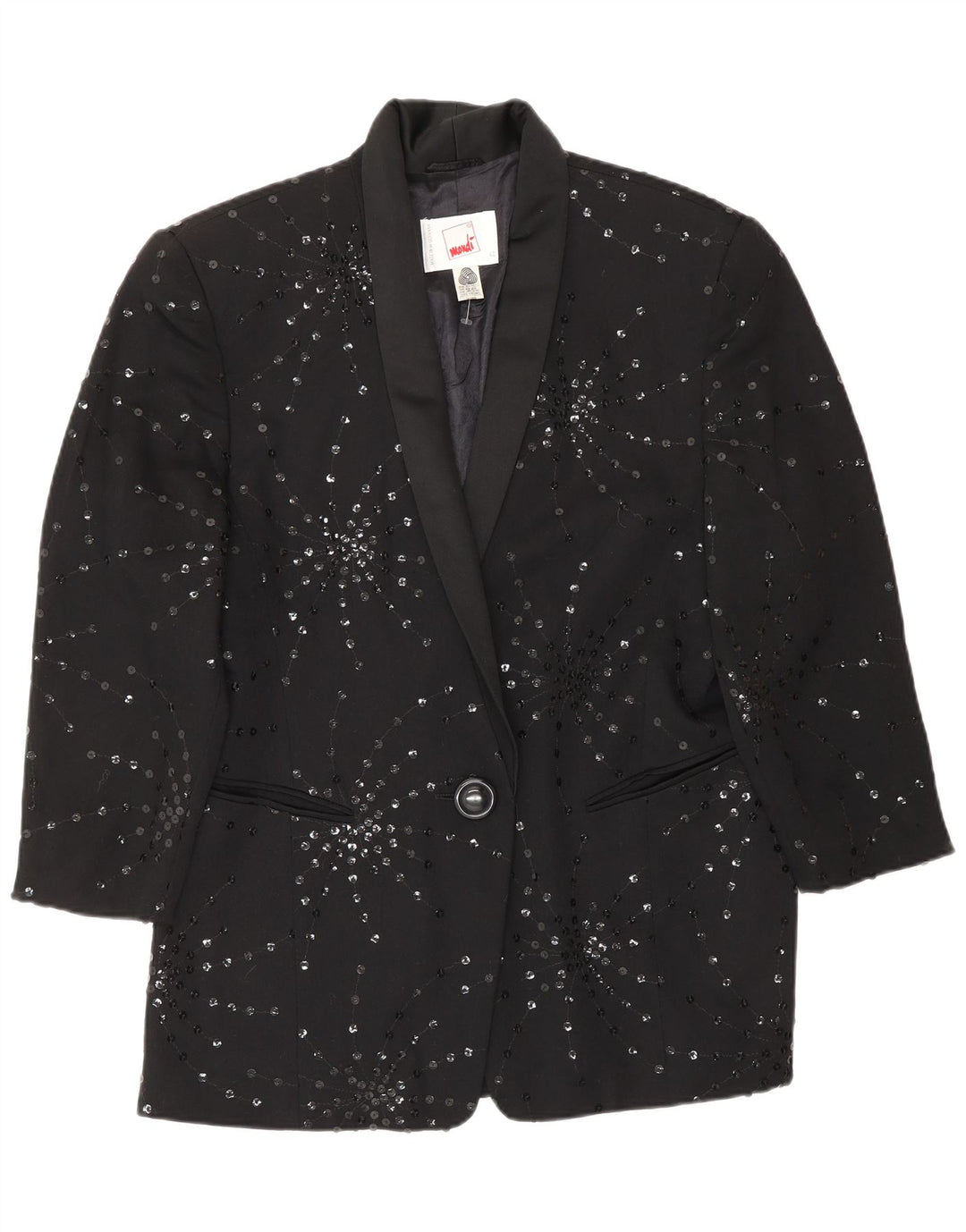 Giacca blazer da donna a 1 bottone MONDI EU 40 lana floreale nera media