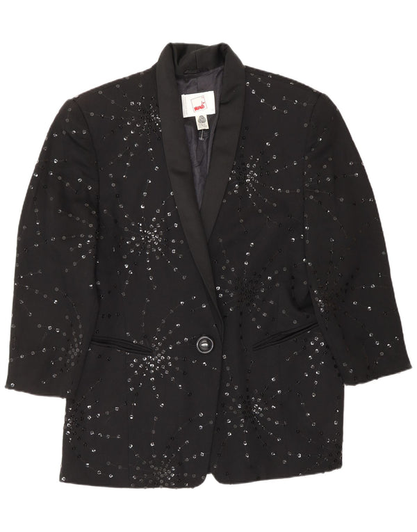 Giacca blazer da donna a 1 bottone MONDI EU 40 lana floreale nera media