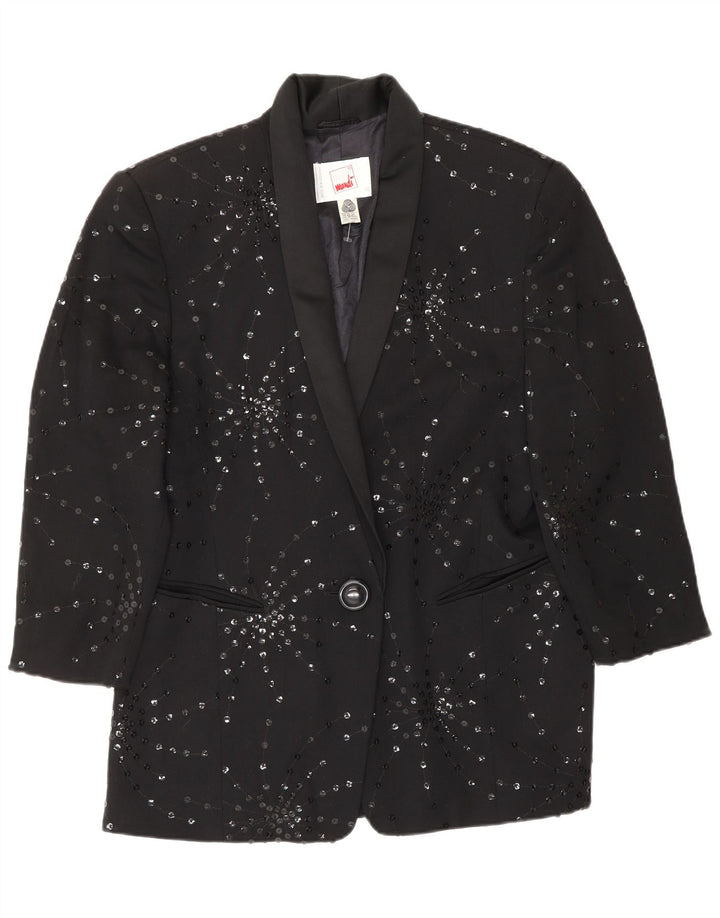 Giacca blazer da donna a 1 bottone MONDI EU 40 lana floreale nera media