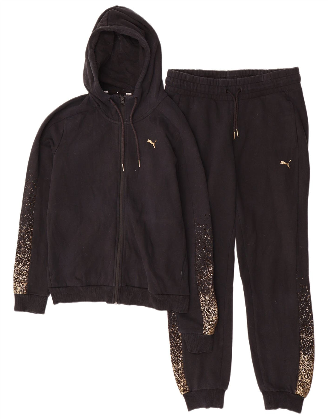 Tuta intera con cappuccio da donna Puma UK 14 media nera maculata