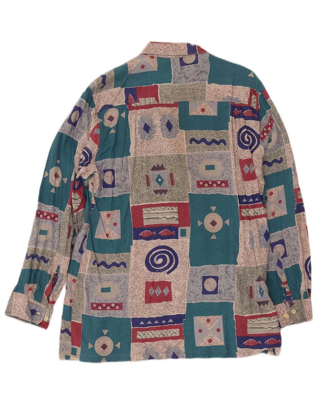 Camicia vintage da uomo UK 15 1/2 media patchwork multicolore retrò