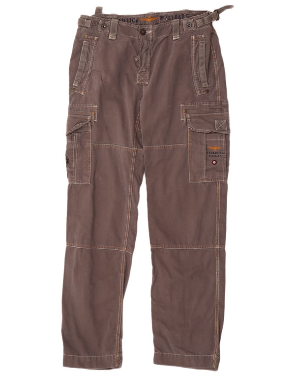 Pantaloni cargo dritti da uomo Aeronautica Militare IT 50 Large W34 L33 Grigio