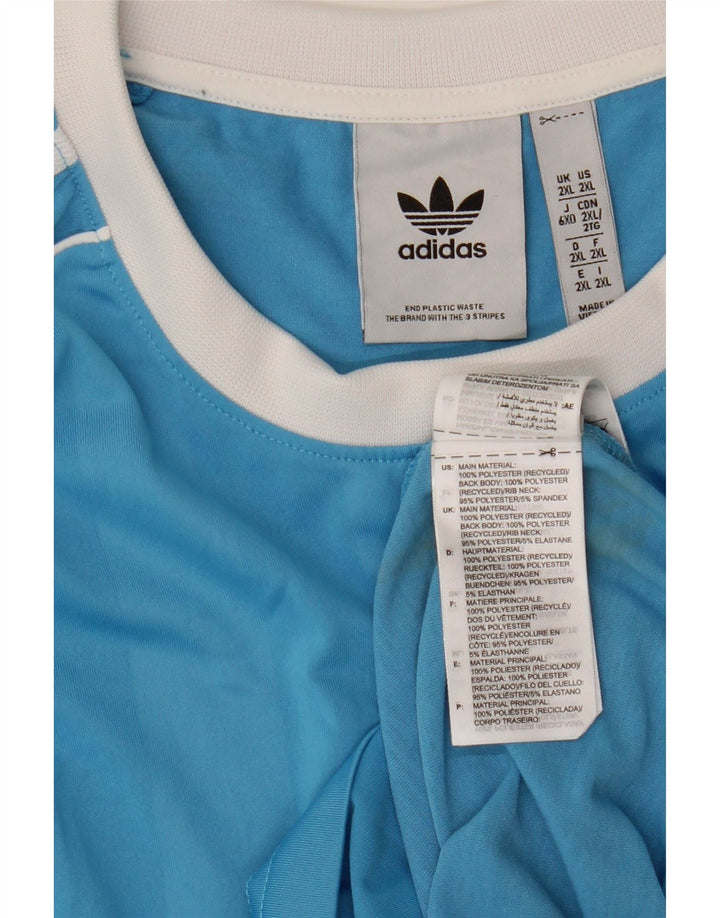 T-shirt da uomo Adidas Top 2XL poliestere a righe blu
