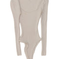 Body a maniche lunghe da donna ZARA UK 8 piccolo bianco