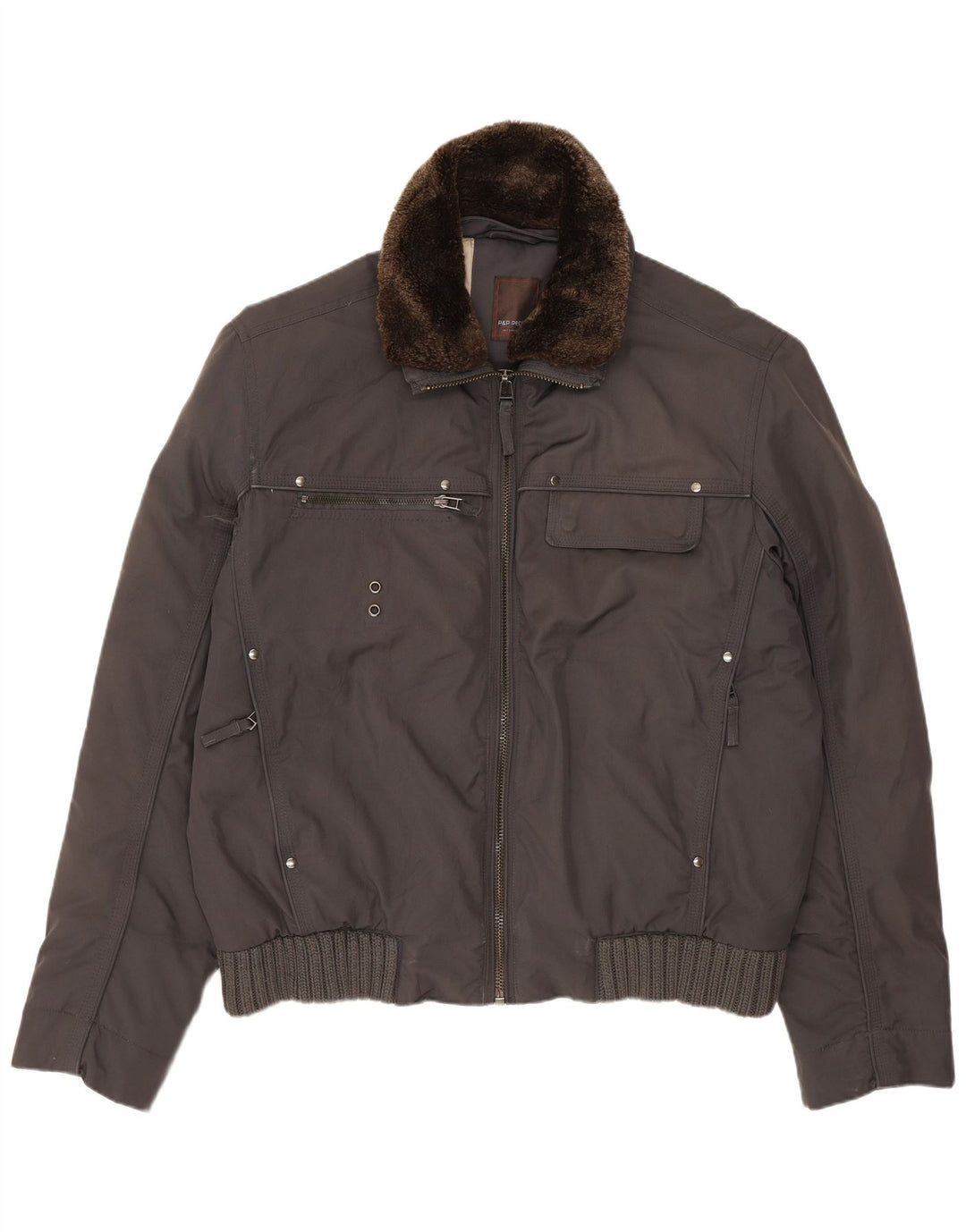 Giubbotto bomber da uomo P&P People IT 50 Large Grigio Poliestere