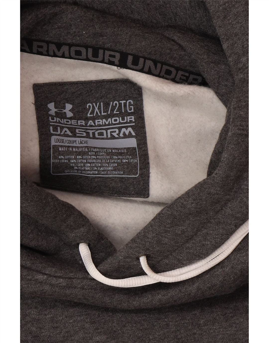 Felpa con cappuccio da uomo UNDER ARMOUR 2XL cotone grigio