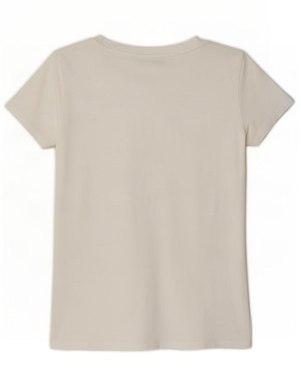 T-shirt grafica da donna Guess Top UK 4 XS cotone bianco