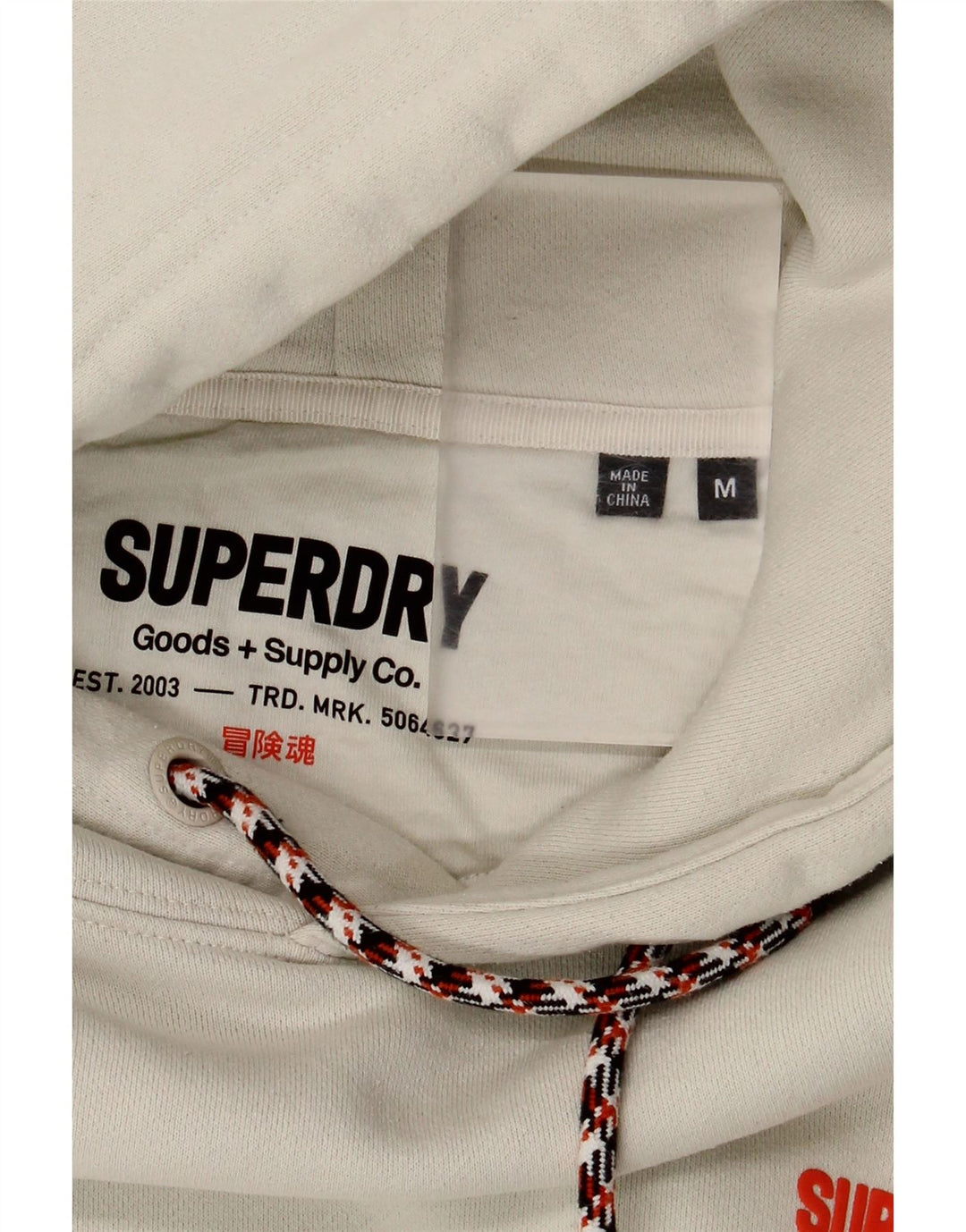 Maglione con cappuccio grafico da uomo Superdry in cotone bianco medio