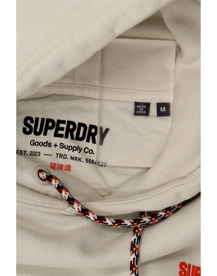 Maglione con cappuccio grafico da uomo Superdry in cotone bianco medio