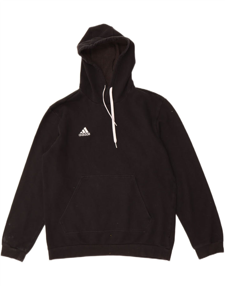 Felpa con cappuccio da uomo Adidas Large in cotone nero