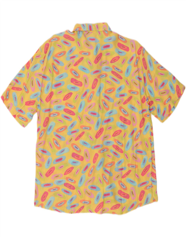 Camicia oversize a maniche corte da donna Benetton UK 10 Small Yellow Geometric