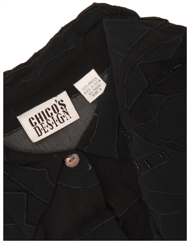 Abito chemisier da donna di Chico UK 14 Rayon geometrico nero medio