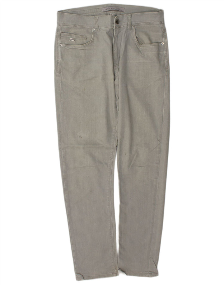 Jeans slim da uomo Zara EU 40 medio W31 L30 cotone grigio