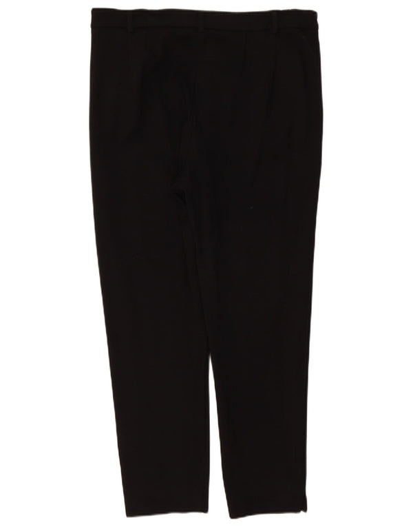 Pantaloni da abito a vita alta da donna Marks & Spencer UK 16 Large W36 L27 Nero