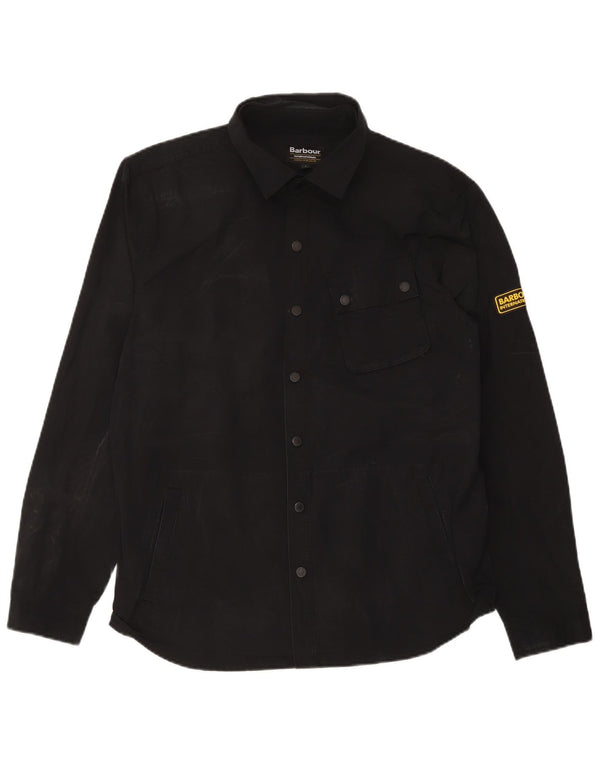 Camicia Barbour da uomo overshirt grande poliestere nero