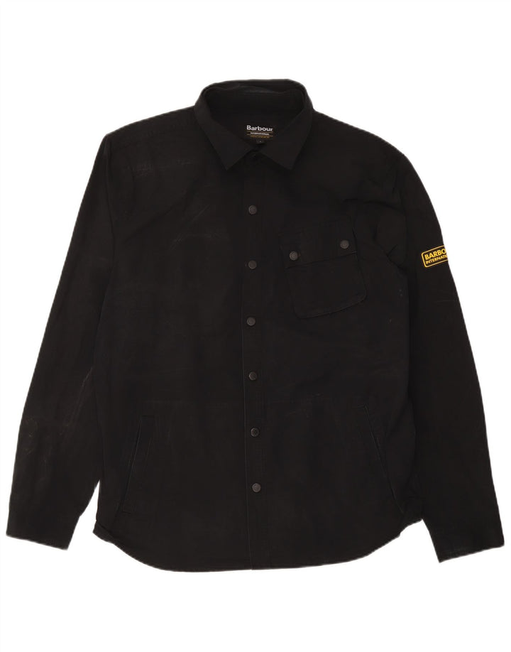 Camicia Barbour da uomo overshirt grande poliestere nero