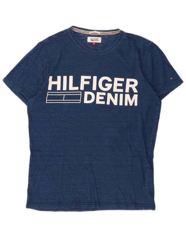 T-shirt grafica da uomo Tommy Hilfiger Top in cotone blu navy medio