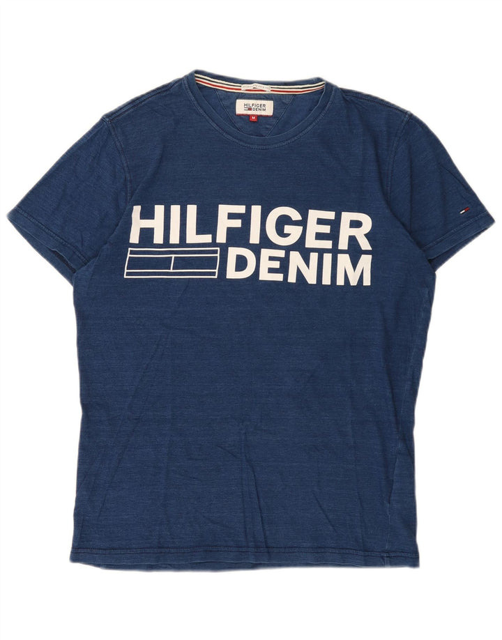 T-shirt grafica da uomo Tommy Hilfiger Top in cotone blu navy medio
