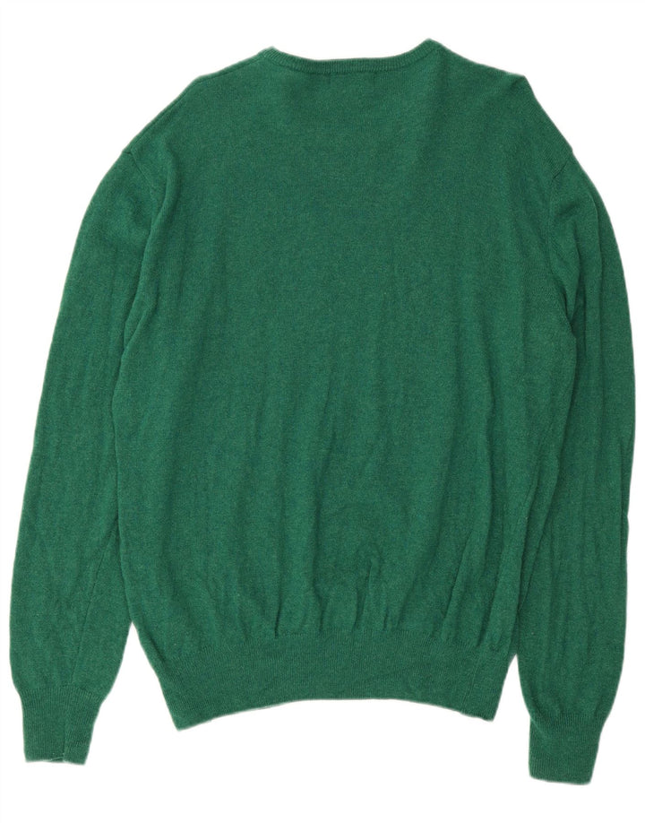 Maglione maglione girocollo da uomo Kappa XL verde lana d'agnello