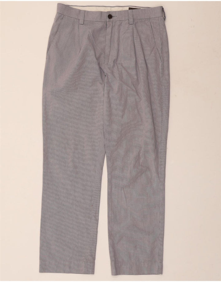 DOCKERS Mens Pegged Chino Trousers W32 L30 Blue Houndstooth Cotton
