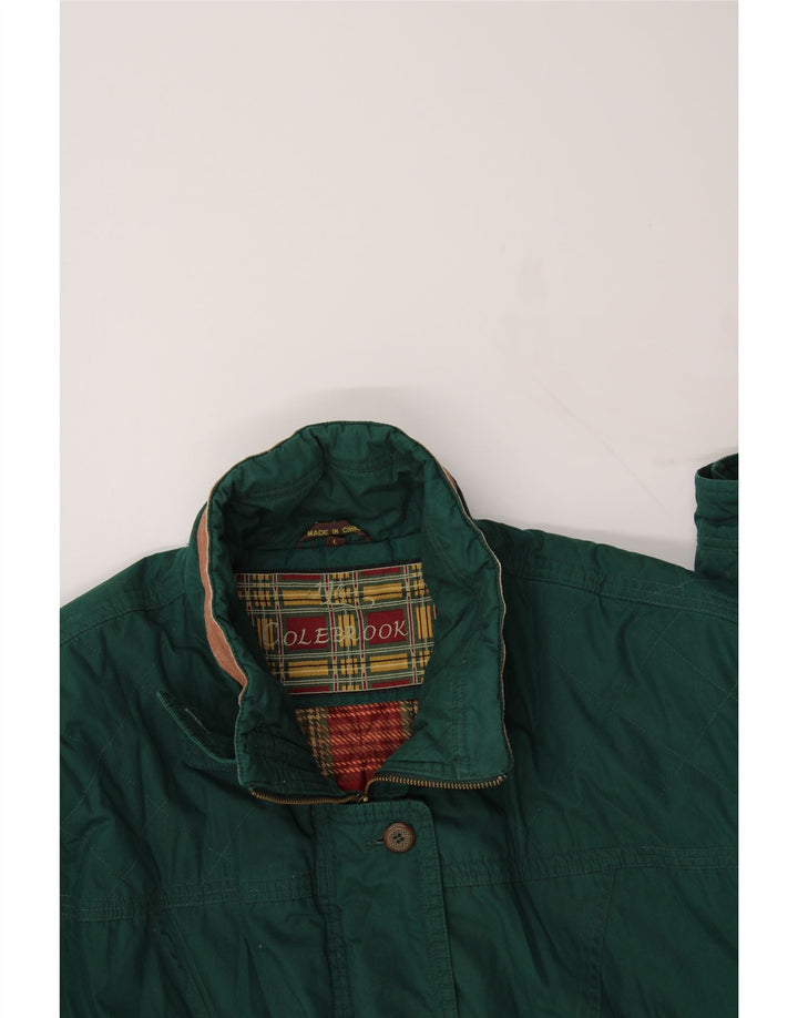 COLEBROOK Womens Oversized Windbreaker Coat UK 16 Large Green Cotton Vintage Colebrook and Second-Hand Colebrook from Messina Hembry 