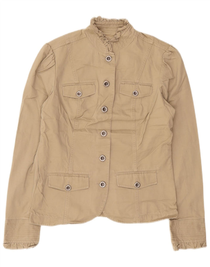 Giacca blazer alta da donna Eddie Bauer UK 12 Cotone beige medio