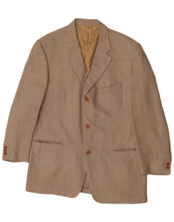 Giacca blazer da uomo a 3 bottoni Cerruti 1881 IT 54 2XL Beige Lana
