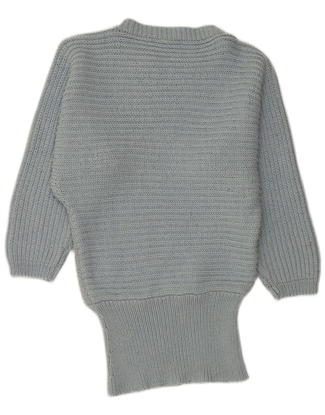 Maglione da donna VINTAGE con scollo a barca a pipistrello UK 14 Blu medio