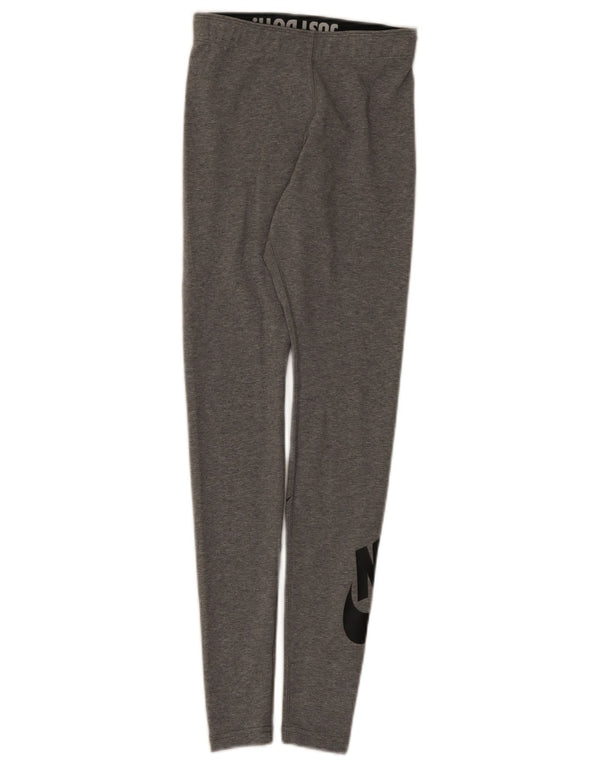 Nike Womens Graphic Leggings UK 4 XS Grey