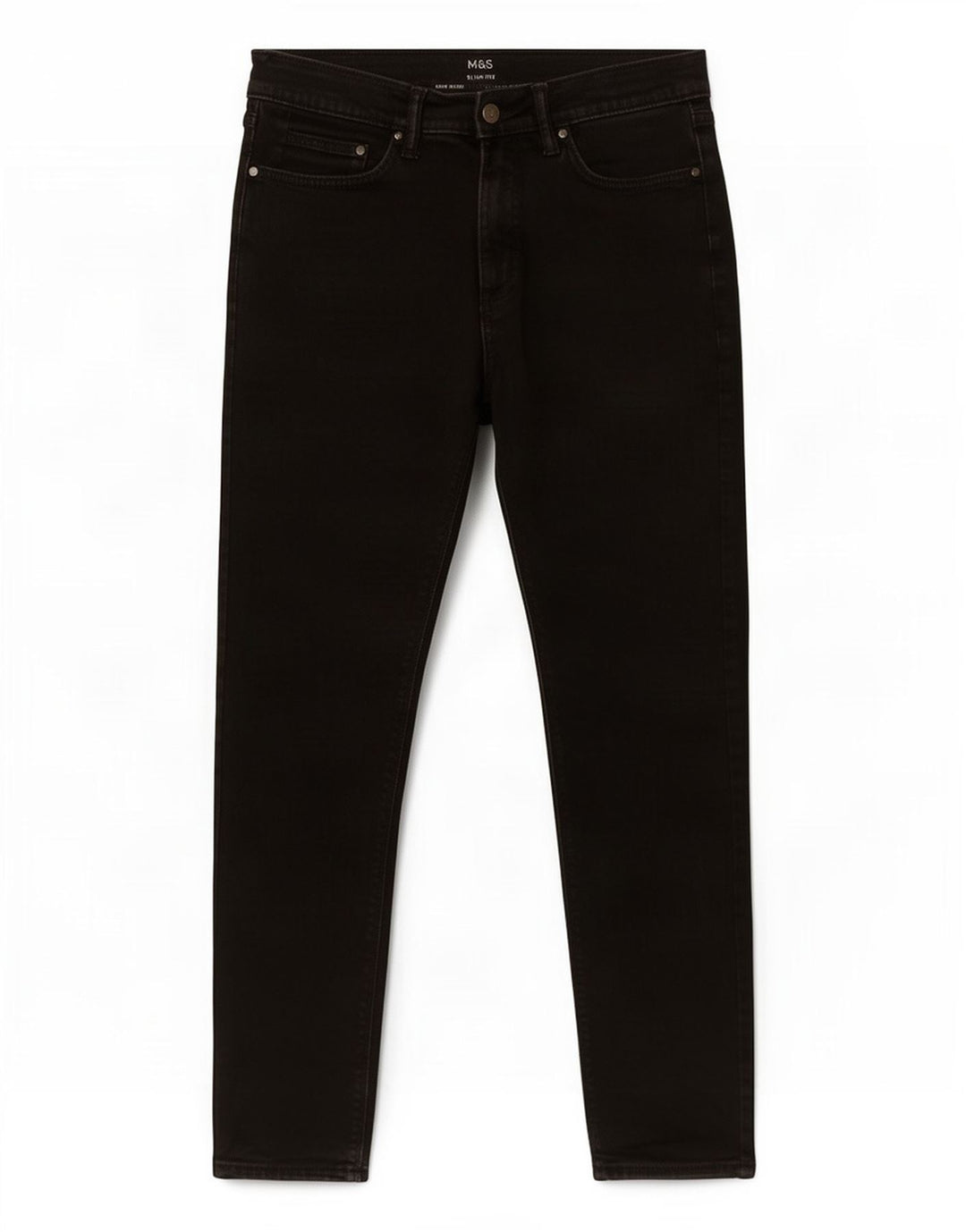 Jeans slim da uomo Marks & Spencer W30 L29 cotone nero
