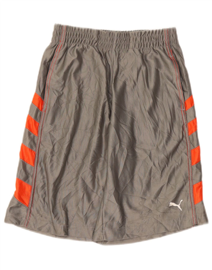 Pantaloncini sportivi PUMA da bambino 7-8 anni Small in poliestere color block grigio