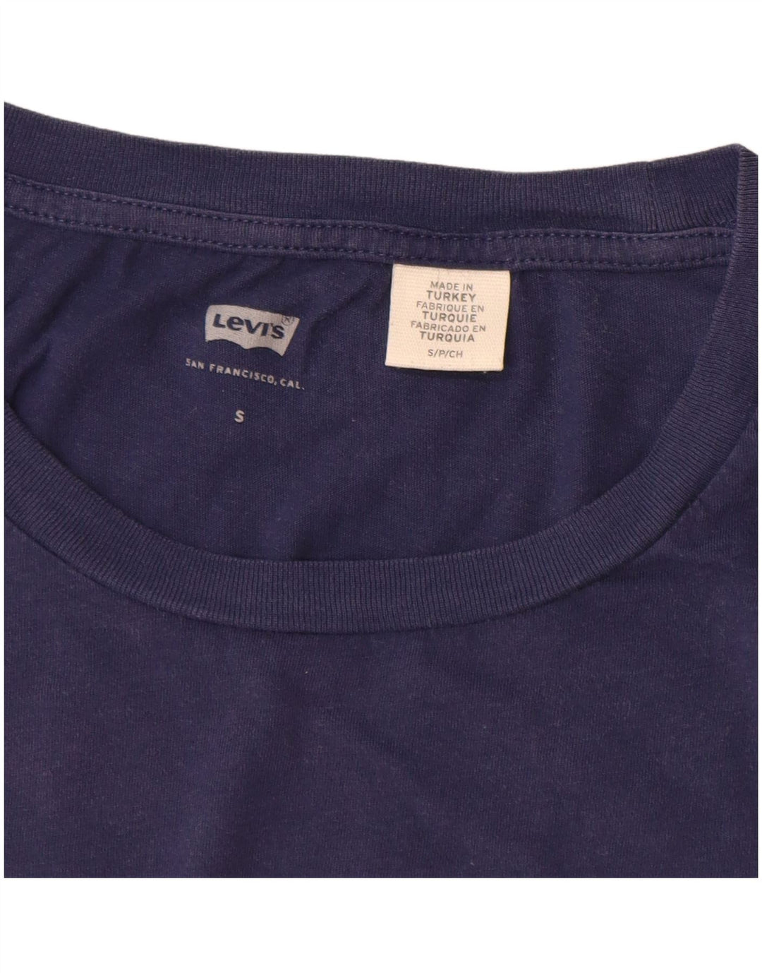 T-shirt grafica da donna LEVI'S Top UK 10 piccola in cotone blu navy
