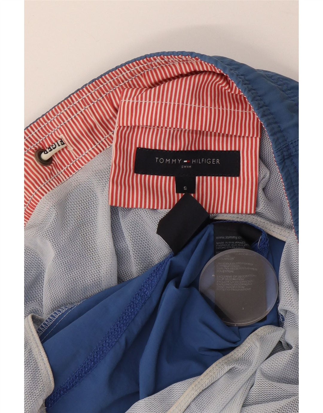 Pantaloncini da bagno da uomo Tommy Hilfiger piccoli in nylon blu