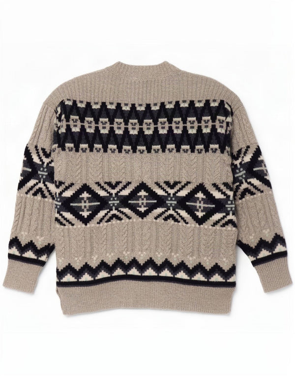 Maglione cardigan da donna Marks & Spencer UK 14 Grigio medio Fair Isle