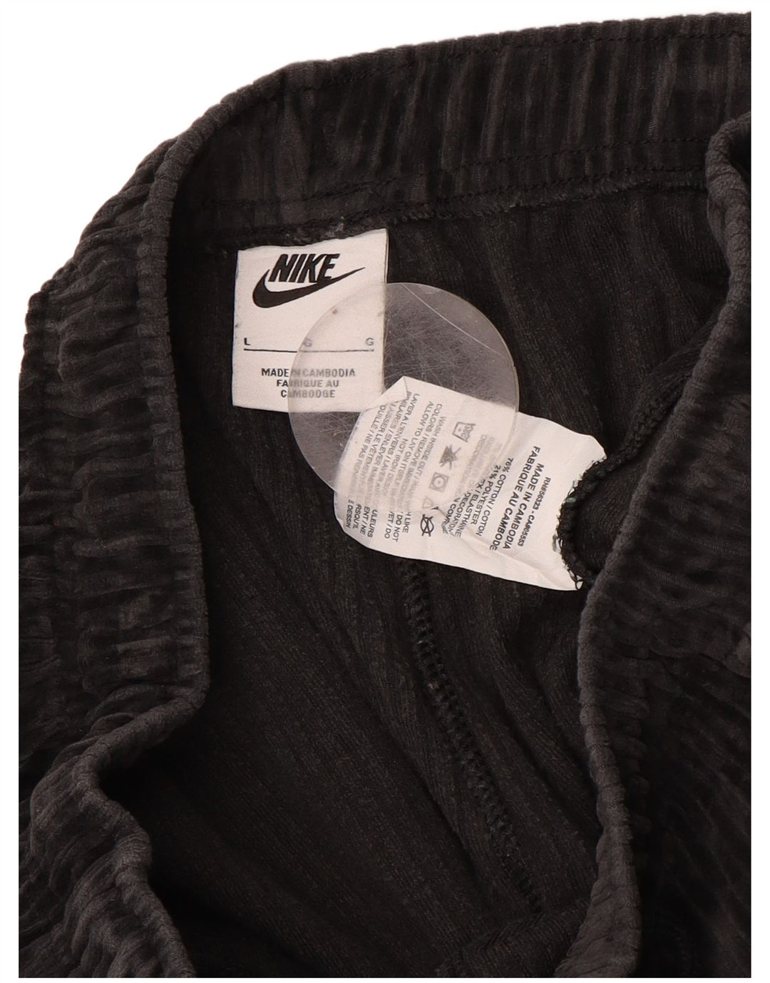 NIKE Pantaloni da tuta da uomo in velluto di grandi dimensioni in cotone nero