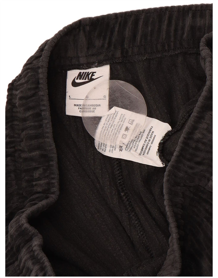 NIKE Pantaloni da tuta da uomo in velluto di grandi dimensioni in cotone nero