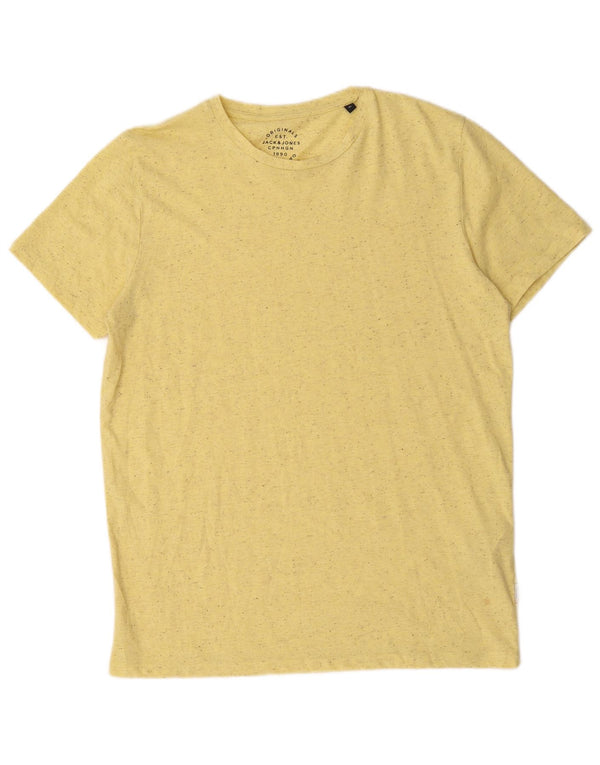 T-shirt da uomo Jack & Jones Top XL in cotone chiazzato giallo