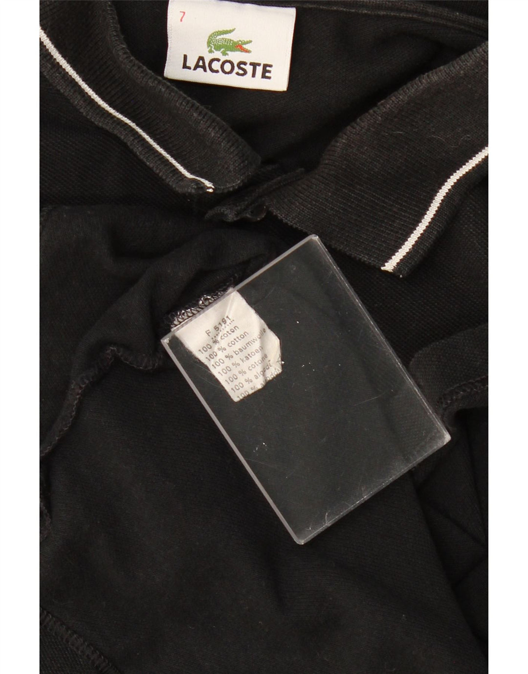 Polo grafica da uomo LACOSTE taglia 7 2XL cotone nero