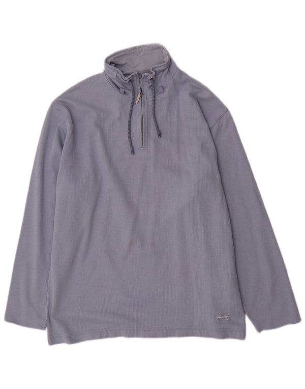 Felpa da uomo Champion con zip e collo, in cotone blu medio