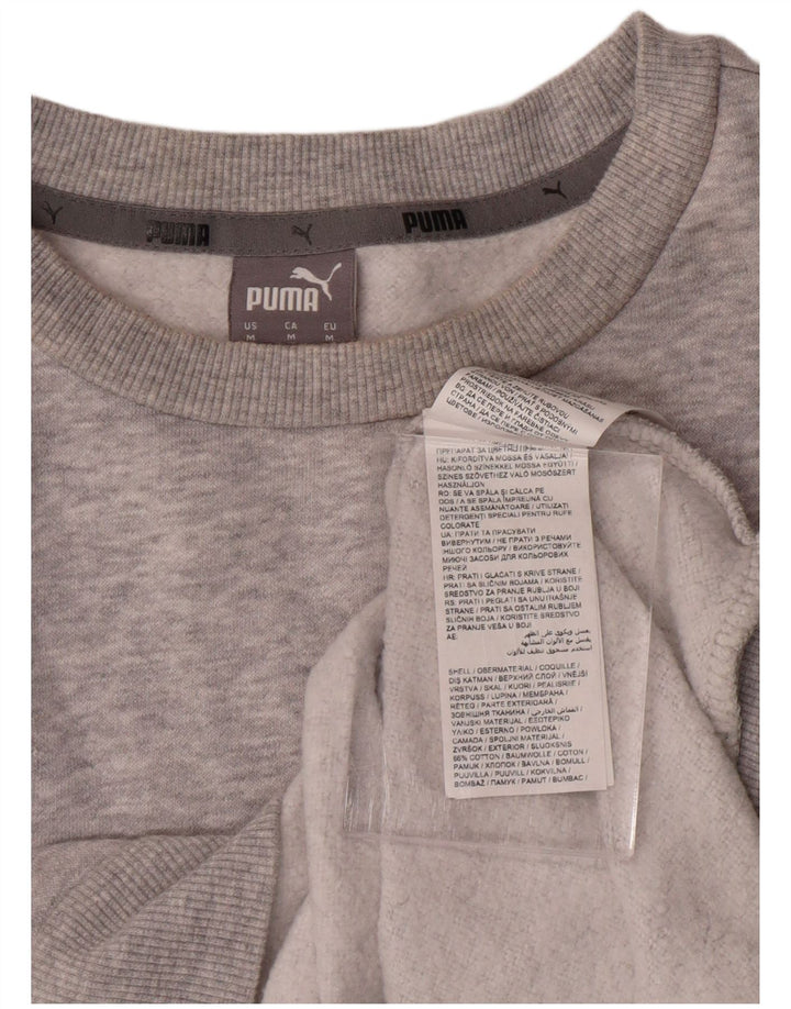 Felpa con grafica PUMA da donna UK 14 Cotone grigio medio