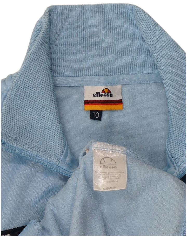ELLESSE Giacca da tuta da donna UK 10 Small Blu Colourblock Poliestere
