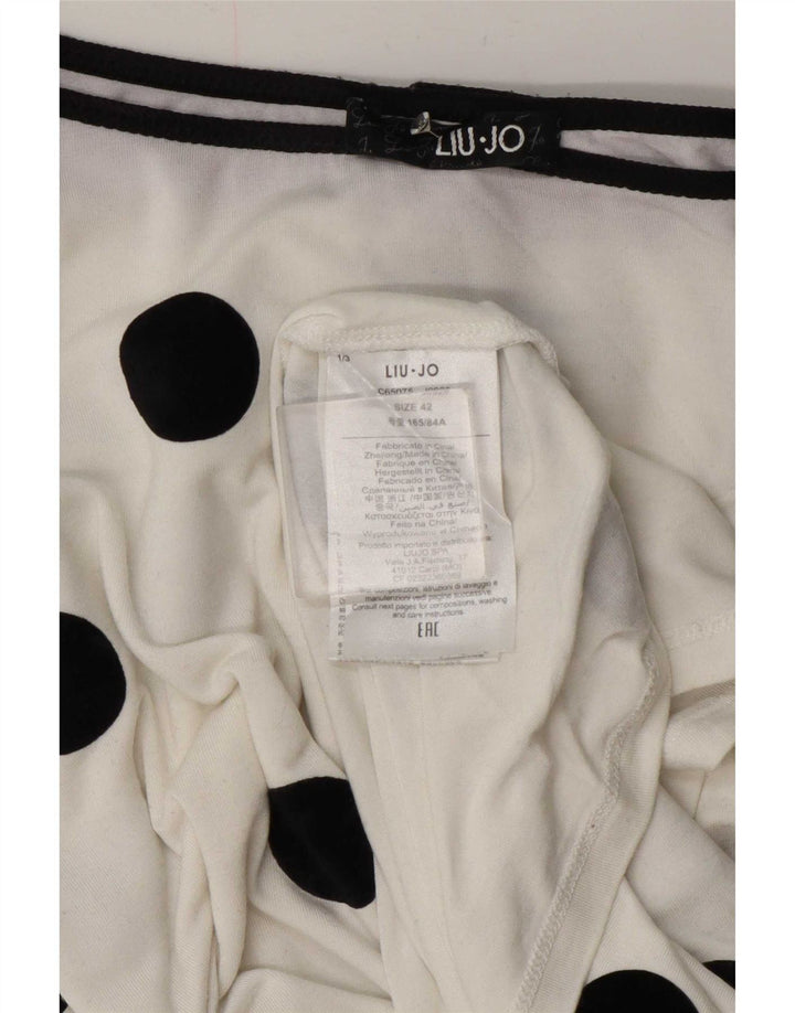 Liu Jo Top Donna Manica Lunga IT 42 Viscosa Pois Bianchi Medi