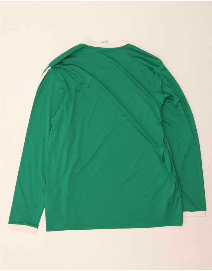 Adidas Uomo Climalite Top manica lunga 2XL Poliestere a righe verdi