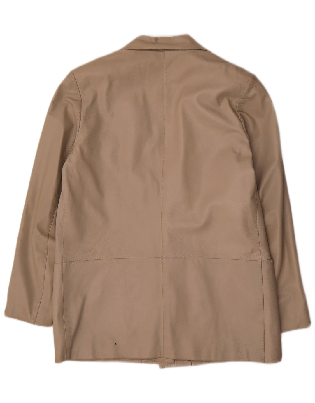 Giacca blazer in pelle vintage da donna a 1 bottone IT 42 Pelle beige media