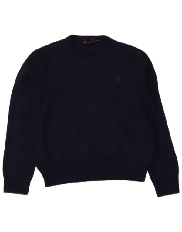 Maglione maglione girocollo da donna Polo Ralph Lauren UK 14 grande blu navy