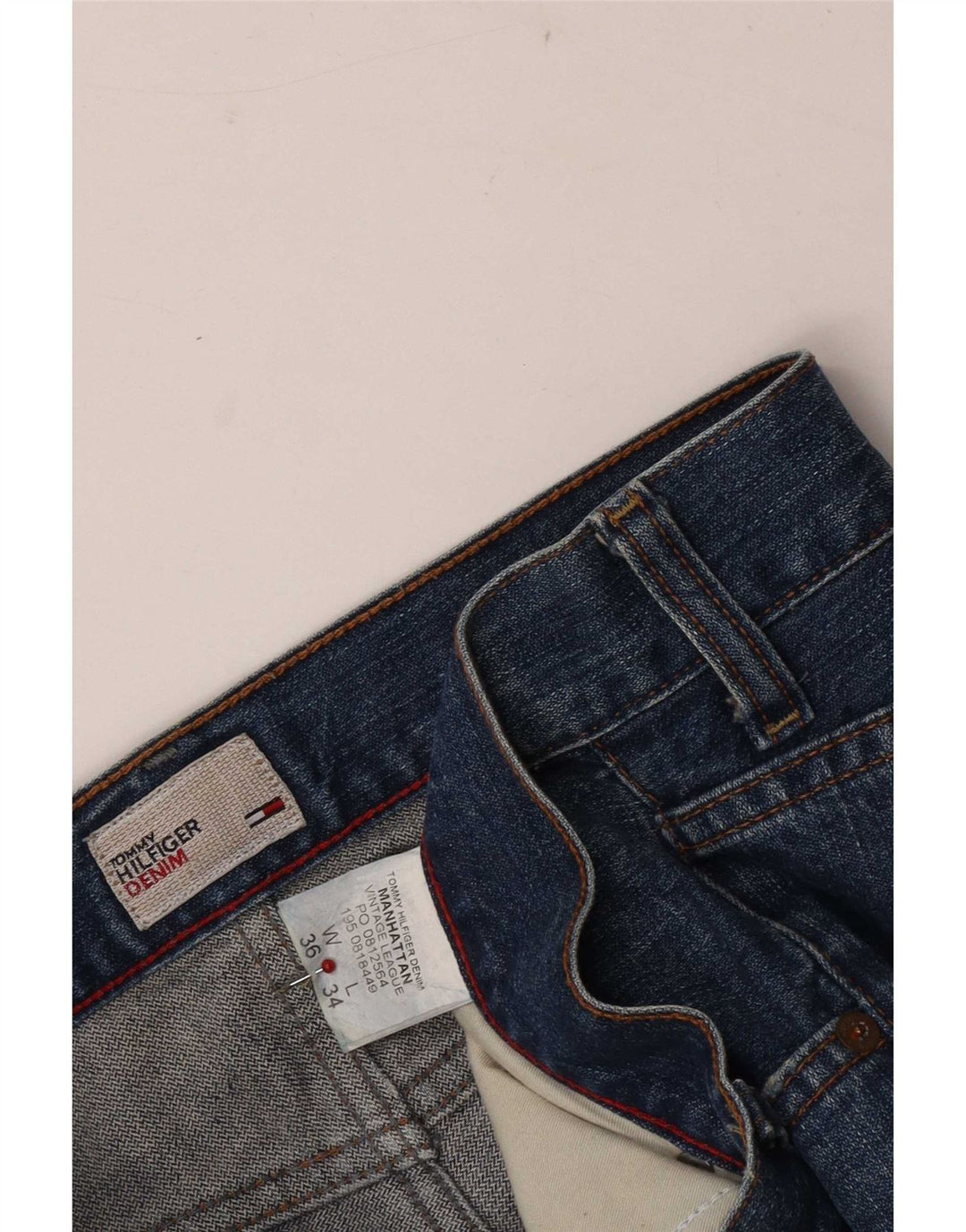 Jeans bootcut da uomo Tommy Hilfiger W36 L30 cotone blu